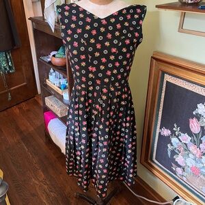 Vintage handmade floral print skater dress